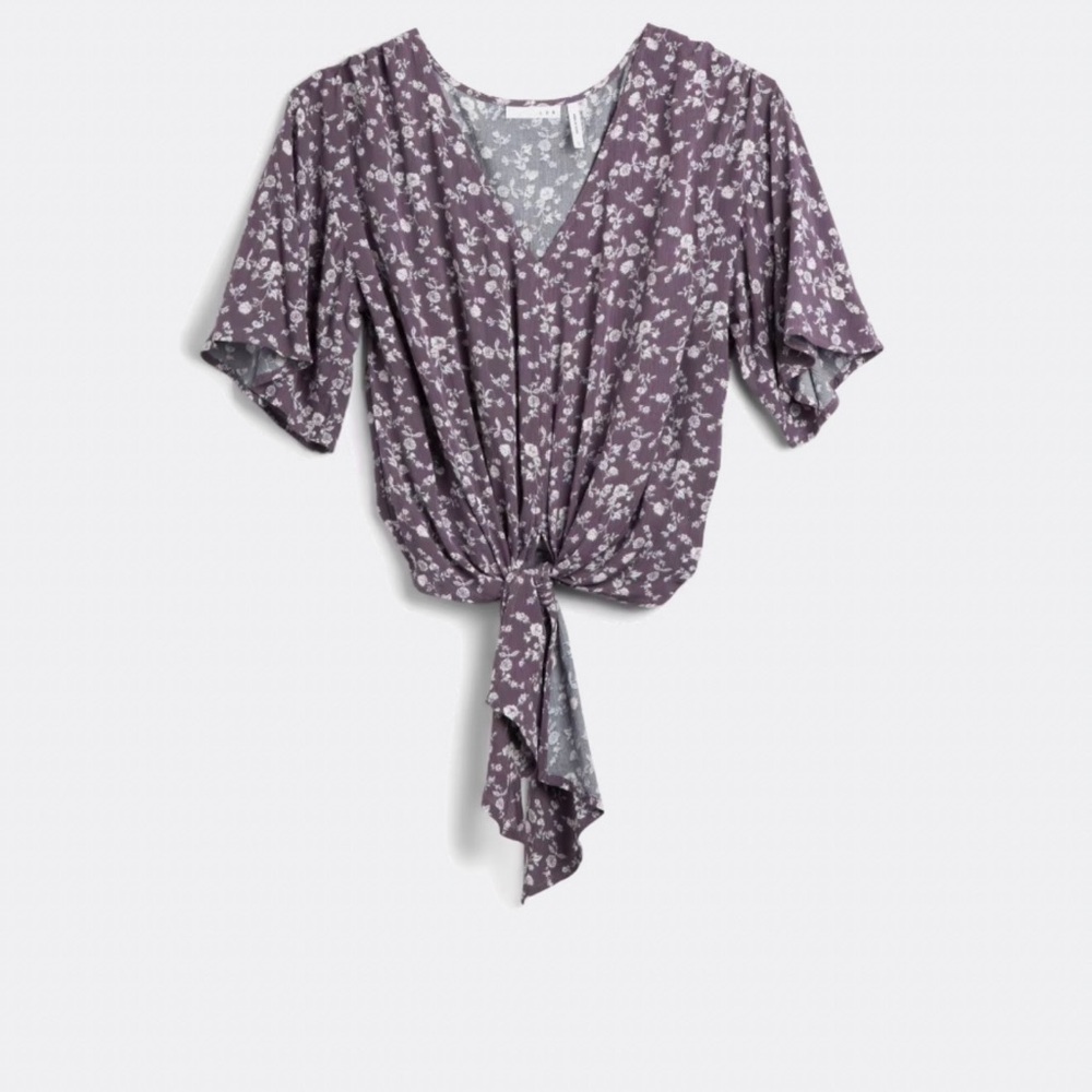 Chic Floral Tie-Front Blouse